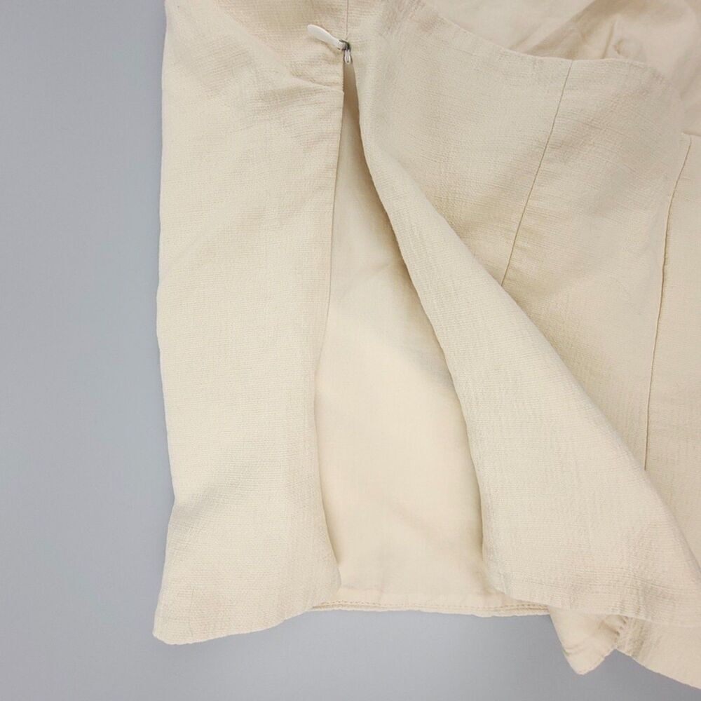 ZARA 90s Strapless Ruched Corset Crop Top Ecru Large Clean Girl Quiet Luxury Y2k - Picture 7 of 7
